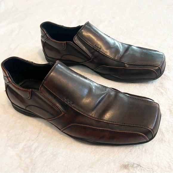 Apt 9 Men’s Dark Brown Leather Slip On Dress Shoes Loafers Size 11 main image 8